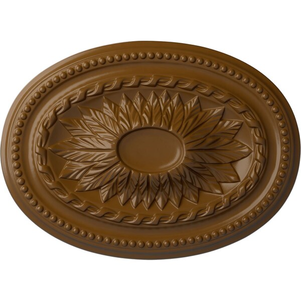 Ekena Millwork Saverne Ceiling Medallion, Hand-Painted Smokey Topaz, 18 1/2"W x 13 1/2"H x 1 7/8"P CM18SASTF - main